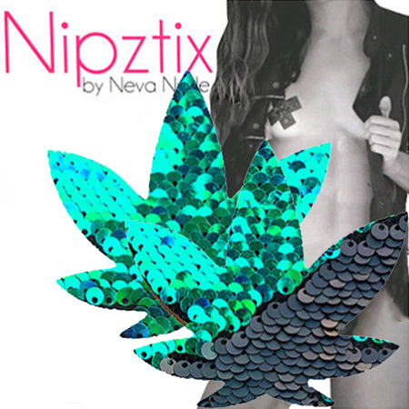 Neva Nude Pasty Pot Leaf Sequin Green To Black - Casual Toys