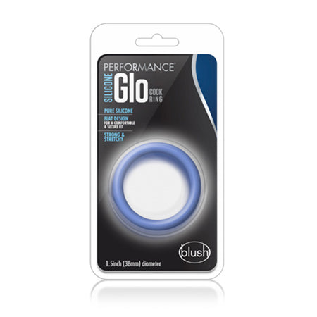 Performance - Silicone Glo Cock Ring - Blue Glow - Casual Toys