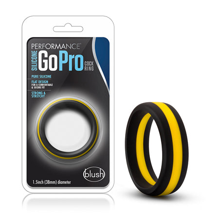 Performance - Silicone Go Pro Cock Ring - Black-Gold-Black - Casual Toys