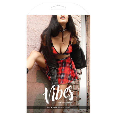 Vibes Fuck Off Plaid Skirt SM - Casual Toys