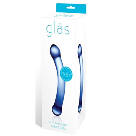 Glas 6" Curved G-Spot Blue Glass Dildo - Casual Toys