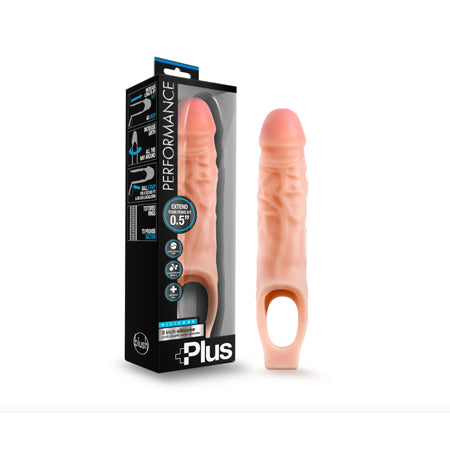 Performance Plus - 9 Inch Silicone Cock Sheath Penis Extender - Vanilla - Casual Toys