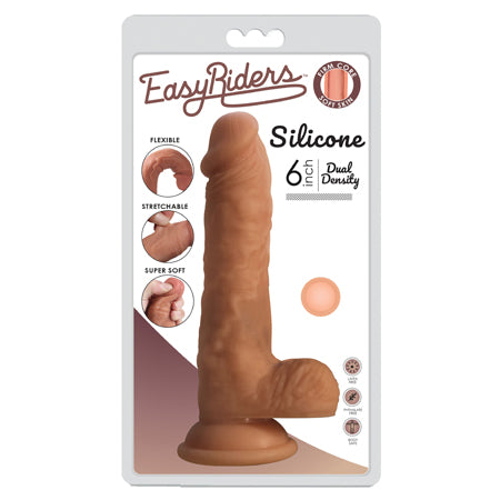 Easy Riders 6in Dual Density Silicone Dong With Balls - Casual Toys