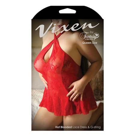 Vixen Hot Blooded Lace Dress & G-String- Queen Size - Casual Toys