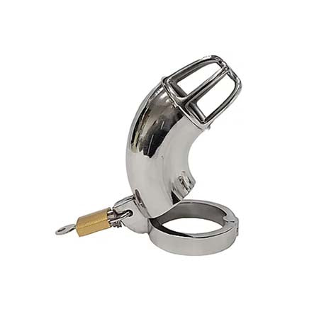 Stainless Cock Cage with Padlock – In Clamshell - Casual Toys