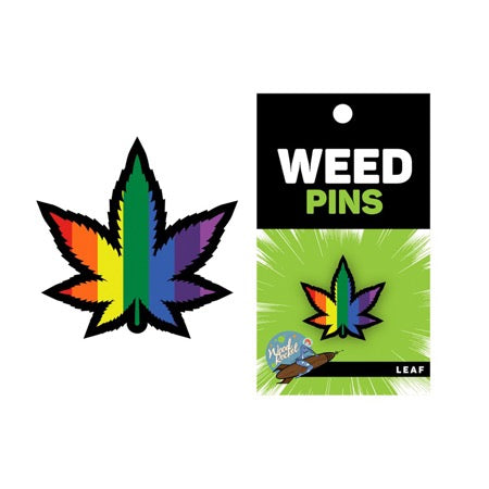 Weed Pin Rainbow Marijuana Leaf