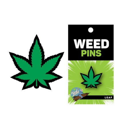 Weed Pin Green Marijuana Leaf