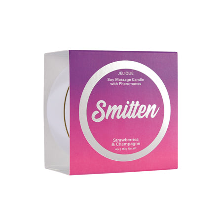 Smitten Pheromone Massage Candle Smitten Strawberry & Champagne 4 oz-113 g - Casual Toys