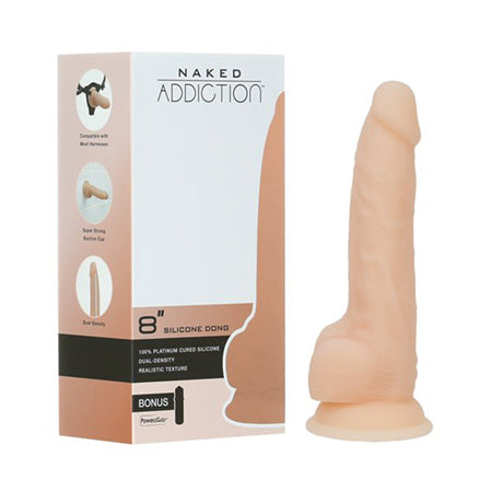Naked Addiction Dual-Density Silicone Dildo 8in Vaniila - Casual Toys