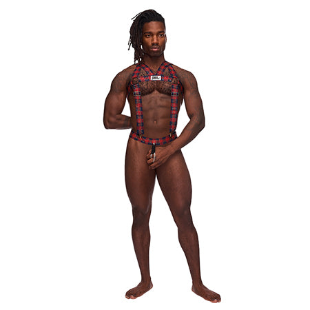 Male Power Elastic Harness with Ring Red OS - Casual Toys