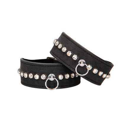 Ouch Diamond Studded Wrist Cuffs - Black - Casual Toys