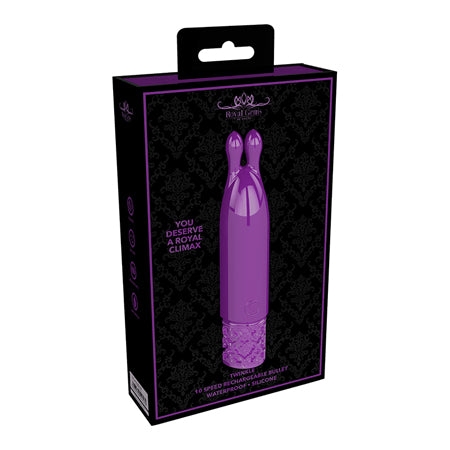 Royal Gems - Twinkle - Silicone Rechargeable Bullet - Purple - Casual Toys