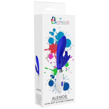 Luna Neon Alexios Ultra-Soft Silicone Dual Stimulator Blue - Casual Toys