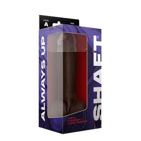 Shaft Model A Liquid Silicone Dong With Balls 9.5 in. Mahogany - Casual Toys