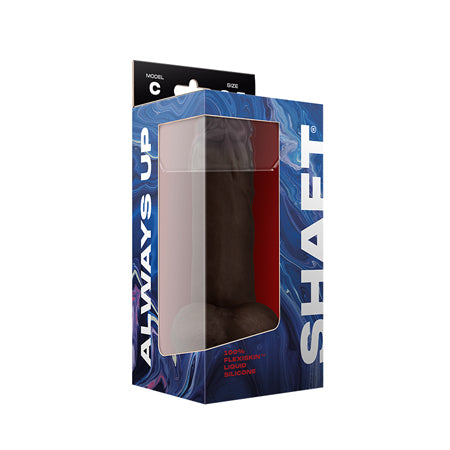 Shaft Model C Liquid Silicone Dong With Balls 8.5 in. Mahogany - Casual Toys