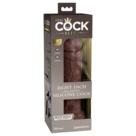 Pipedream King Cock Elite 8 in. Dual Density Silicone Cock Realistic Dildo With Suction Cup Brown