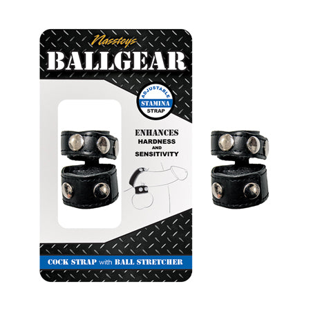 Ballgear Cock Strap With Ball Stretcher Black - Casual Toys