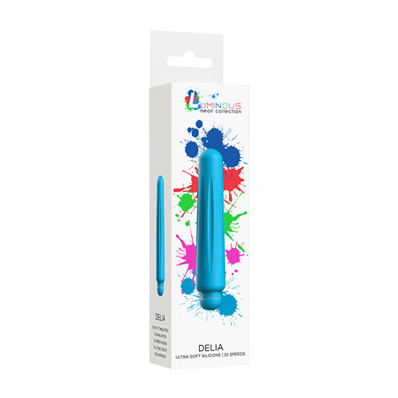 Luminous Delia ABS Bullet With Silicone Sleeve 10 Speeds Turquoise