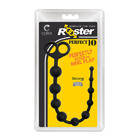 Rooster Perfect 10 Anal Beads Black