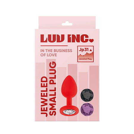 Luv Inc JP31 Jeweled Small Plug With 3 Stones Red - Casual Toys