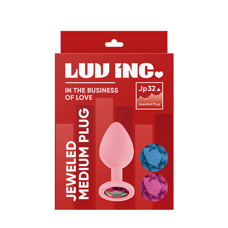 Luv Inc JP32 Jeweled Medium Plug With 3 Stones Light Pink - Casual Toys