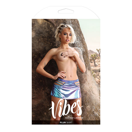 Fantasy Lingerie Vibes Plur Holographic Cut Out Skirt Separate Aqua Holo M/L
