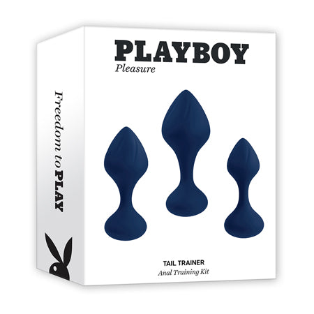 Playboy Tail Trainer 3-Piece Silicone Anal Training Kit Navy