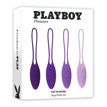 Playboy Put In Work 4-Piece Silicone Kegel Balls Set Acai Ombre
