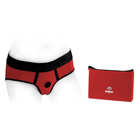 SpareParts Tomboi Nylon Briefs Harness Red/Black Size 4XL