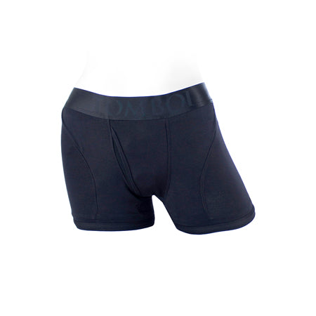 SpareParts Tomboii Rayon Boxer Briefs Harness Black Size S