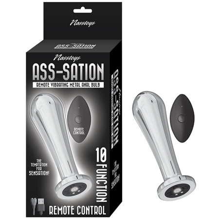 Nasstoys Ass-Sation Remote Vibrating Metal Anal Bulb Silver